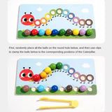 Wooden caterpillar Learn math bead set