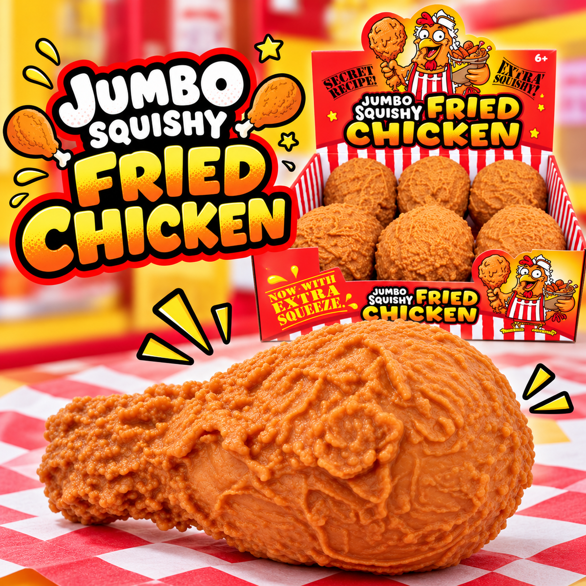 Jumbo Chicken Leg Squishy Toy-Pack of 1