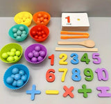 Wooden Clip Beads & Number Cognitive Operation Matching Game