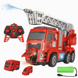 Rescue Fire Truck Playset with Mini Vehicle Ejection Launcher