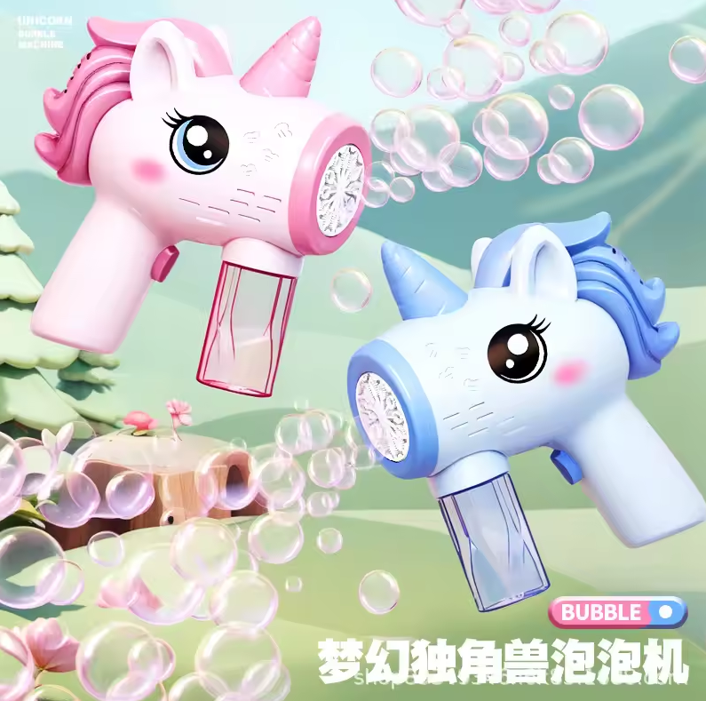 Electric Unicorn Colorful Bubble Gun