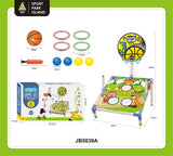 Adjustable Basketball Hoop, Ring Toss & Target Ball Game Center for Toddlers