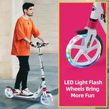 LuminaGlide Pro | Foldable LED Kick Scooter with Dual Braking System