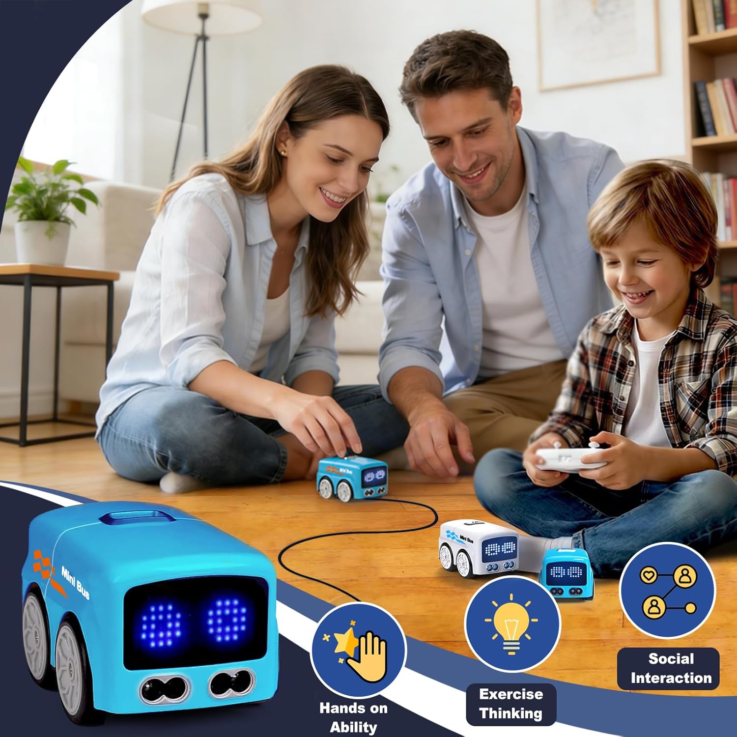 KidoKraze Magic Mini Bus 5-in-1 smart RC football toy with colorful design and remote control, perfect for kids' active play.