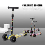 3-Wheel Kids Graffiti Kick Scooter with LED Flashing Wheels