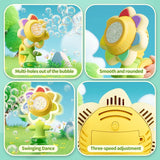 Sunflower Automatic Electric Bubble Gun Machine Toy for Kids