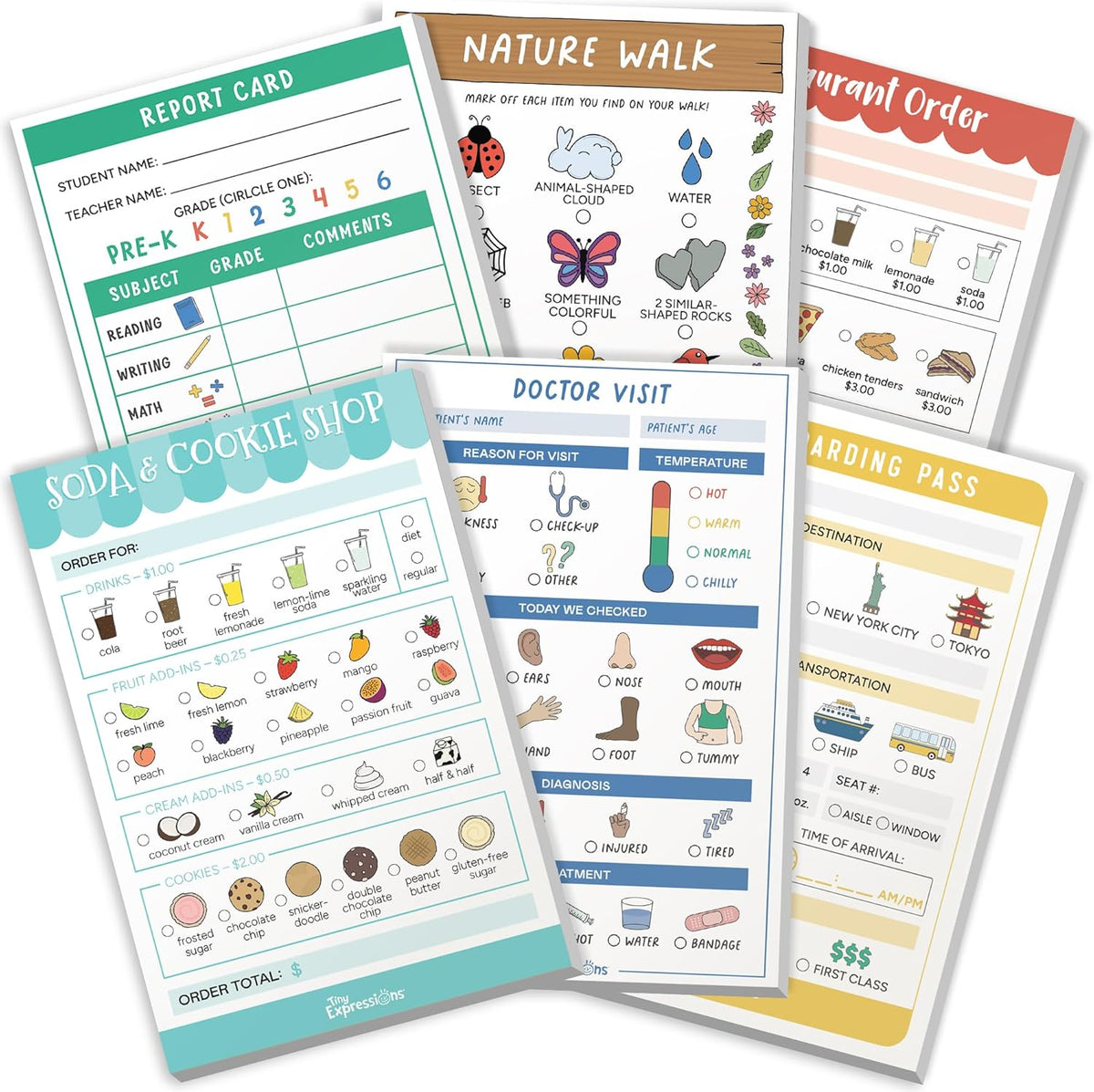 Kids Pretend Play Notepads