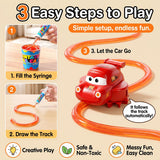 KidoKraze DIY Magic Slime Track Car Toy with colorful slime tracks and small toy cars for creative play.