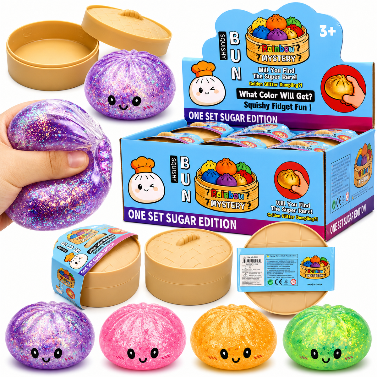 Viral Dumpling Glitter Squishy-Pack of 1