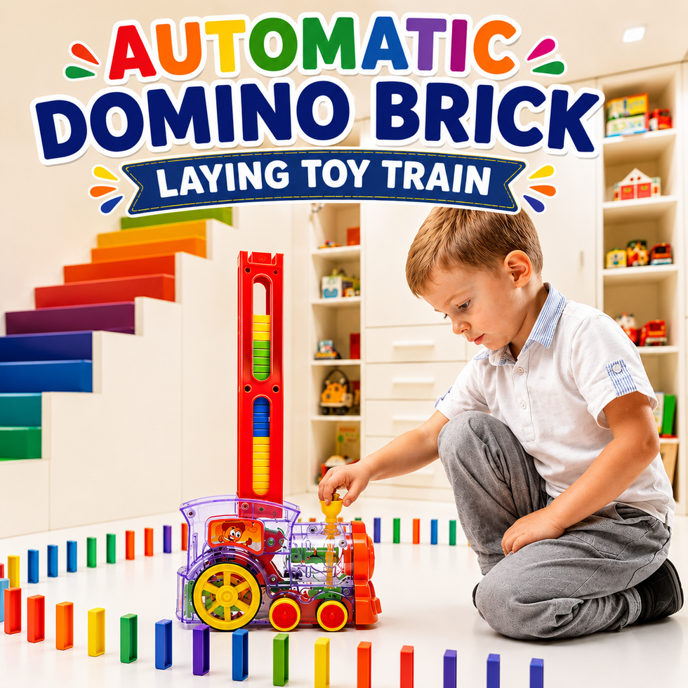 Electric Domino Train Set Automatic Laying Dominoes Brick Blocks