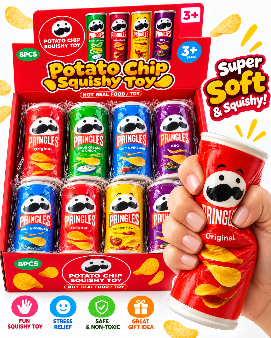 Pringles potato chip can squishy toy-Pack of 1