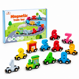 KidoKraze magnetic digital number train toy for kids featuring colorful number blocks and train design, interactive educational toy.