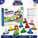 KidoKraze Magnetic Digital Number Train toy for kids with colorful number train pieces and magnetic connectors
