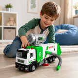 Kids Electric Garbage Truck Toy with Cleaning Brush & Suction Hose