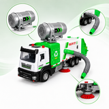 Kids Electric Garbage Truck Toy with Cleaning Brush & Suction Hose