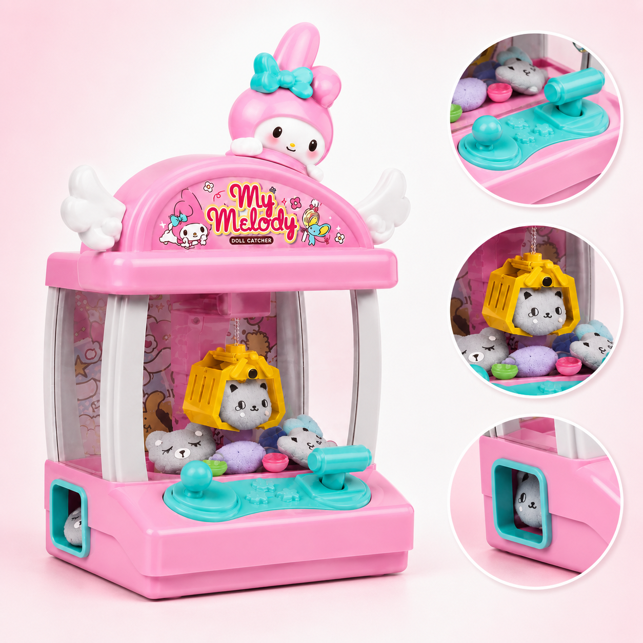 Kids claw machine toy by KidoKraze featuring colorful buttons, a transparent claw, and a playful design for children.
