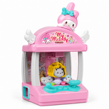 Kids Claw Machine toy by KidoKraze featuring colorful plastic claw and miniature plush prizes inside a clear plastic arcade-style machine.