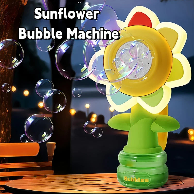 Sunflower Automatic Electric Bubble Gun Machine Toy for Kids