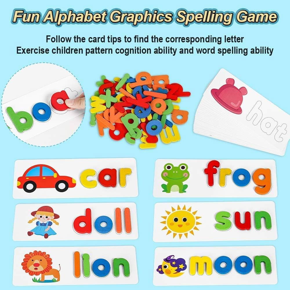 Engaging Kids Wooden Alphabet Spelling Game - KidoKraze