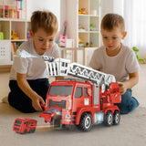 Rescue Fire Truck Playset with Mini Vehicle Ejection Launcher