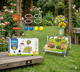 Adjustable Basketball Hoop, Ring Toss & Target Ball Game Center for Toddlers