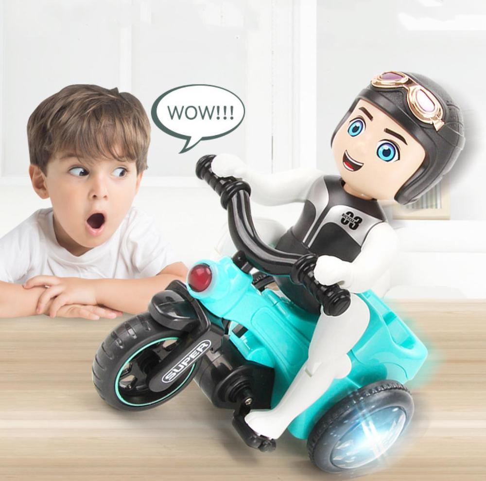 LED Lit Dancing Tricycle Rotating Electric Toy with Lights - KidoKraze