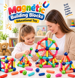 KidoKraze magnetic building blocks for kids, colorful plastic construction toys for creative play and STEM learning.