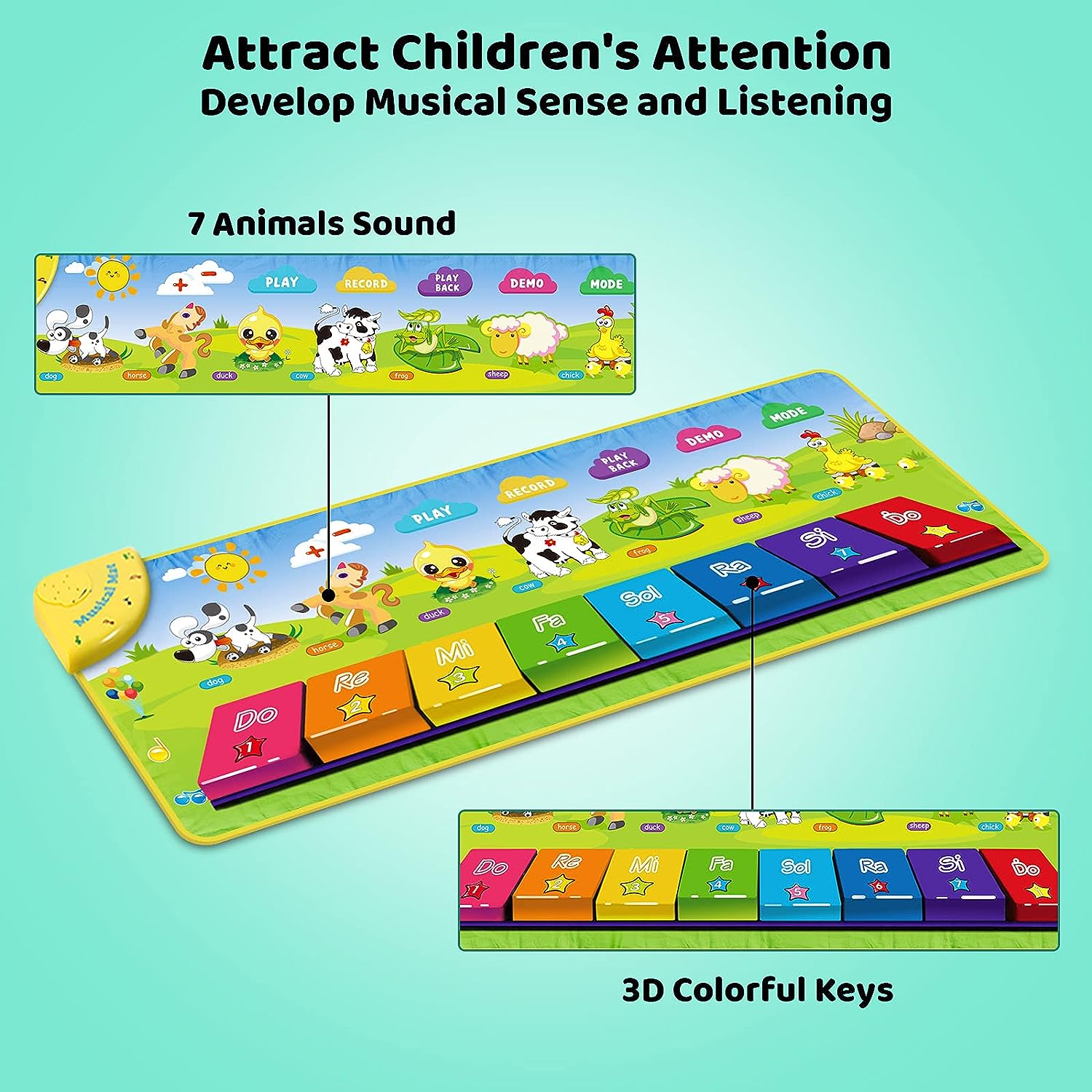 Piano Educational Playmat For Kids - KidoKraze