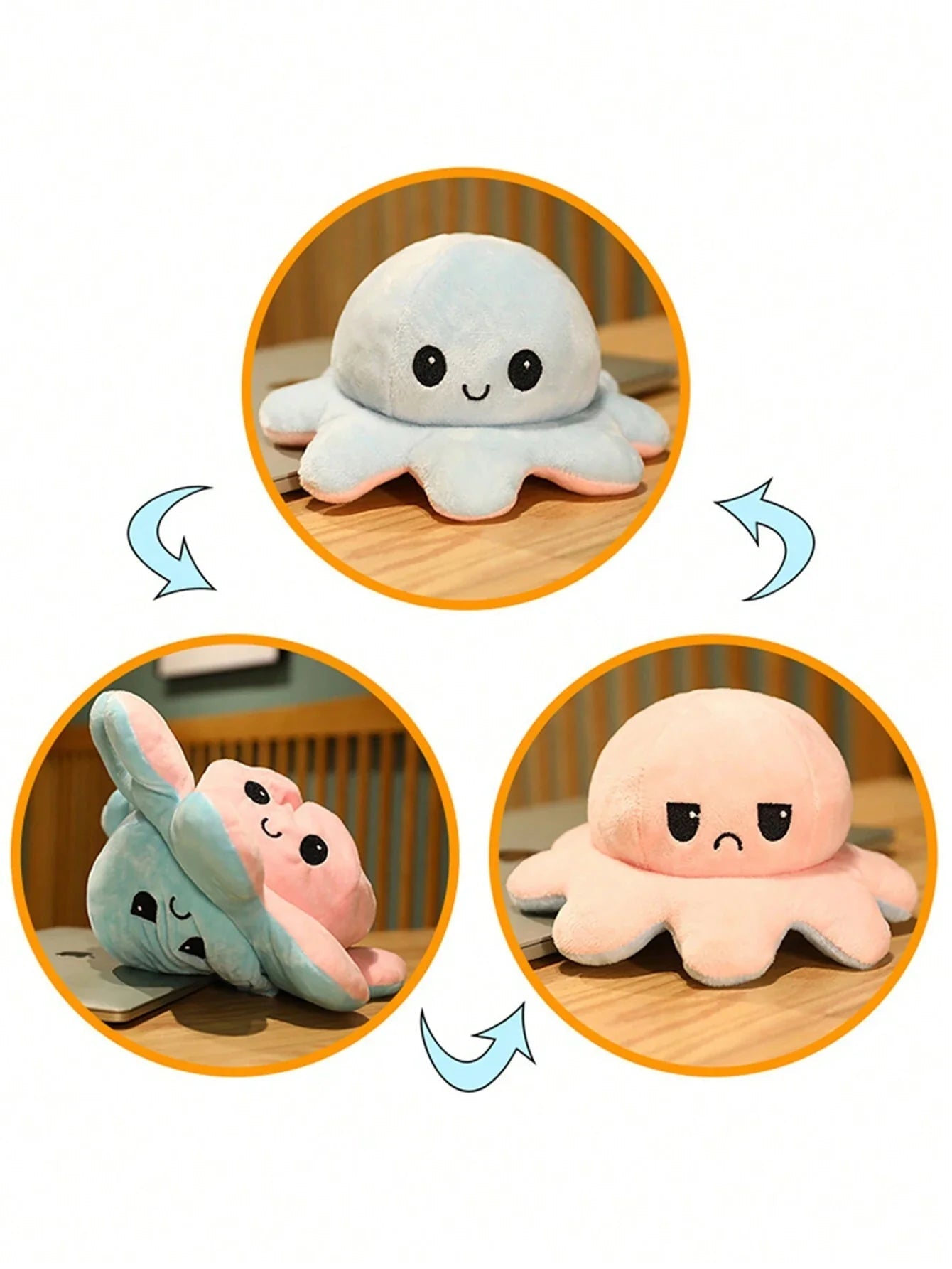 Reversible Octopus Plush Toy - KidoKraze