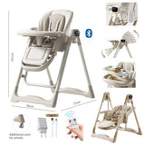 3-in-1 Smart Electric Baby Swing & High Chair with Foldable Design