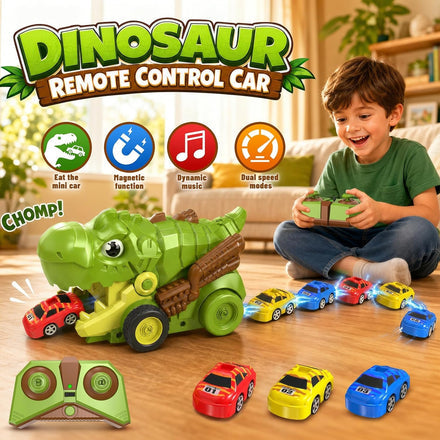 RC Dinosaur Eating Car Mini Magnetic Cars 6 pieces