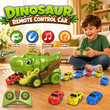 RC Dinosaur Eating Car Mini Magnetic Cars 6 pieces