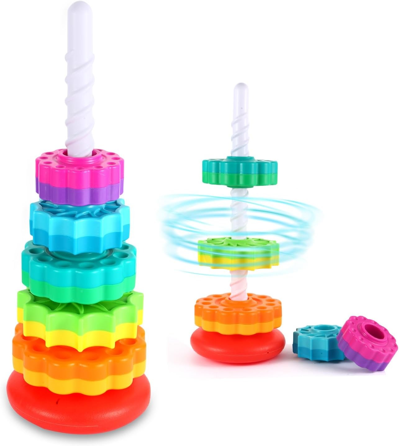 Spin Again Rainbow Tower For Kids