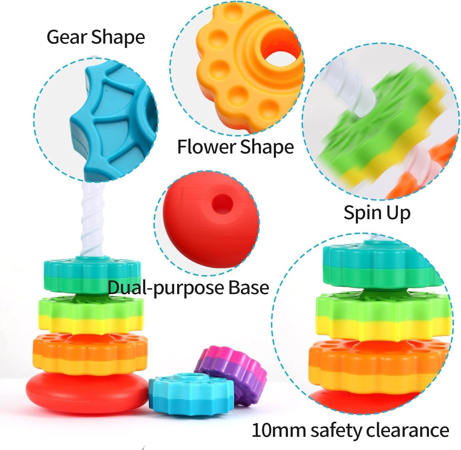 Spin Again Rainbow Tower For Kids