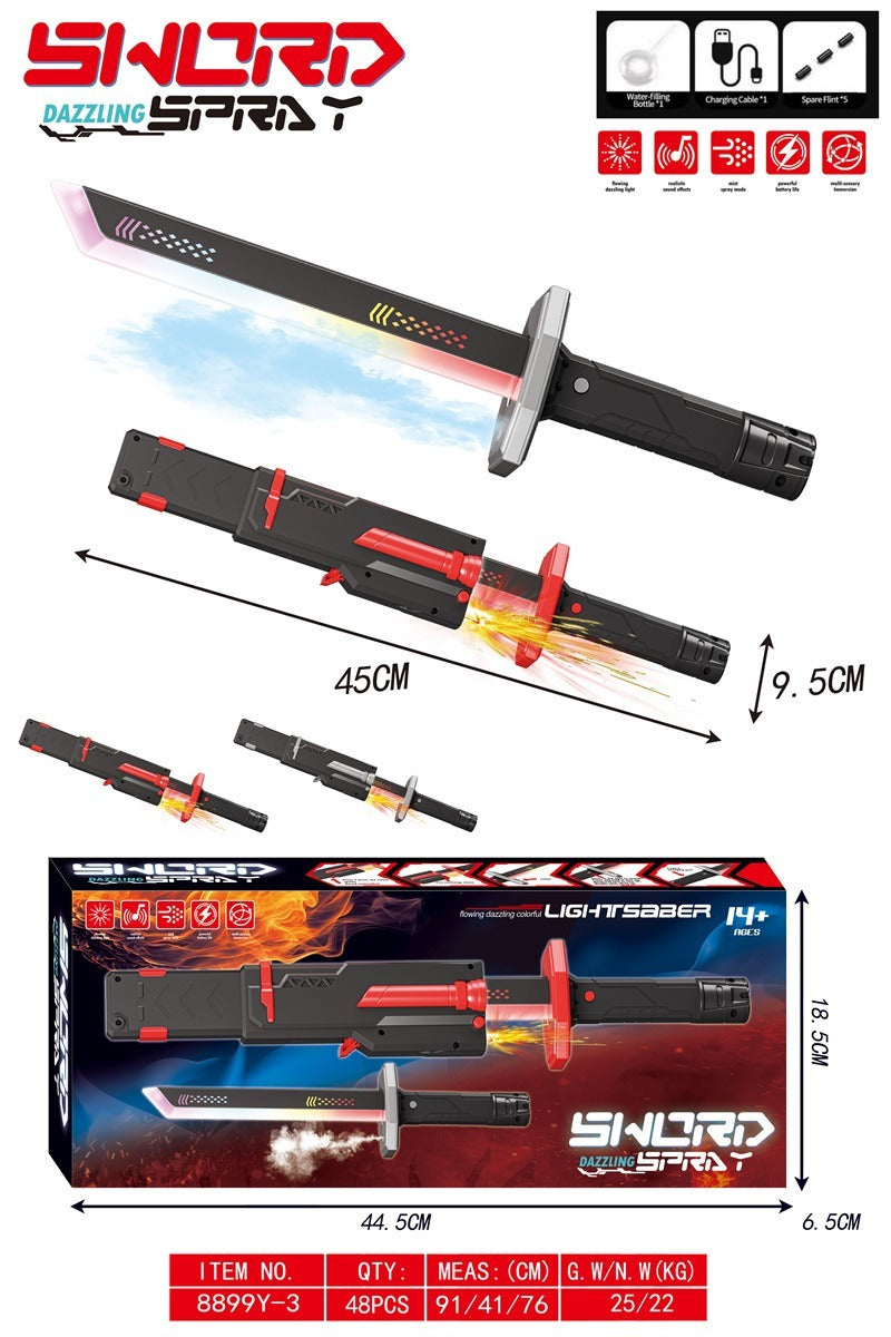 Led Laser Sword Toy With Spark Smoke