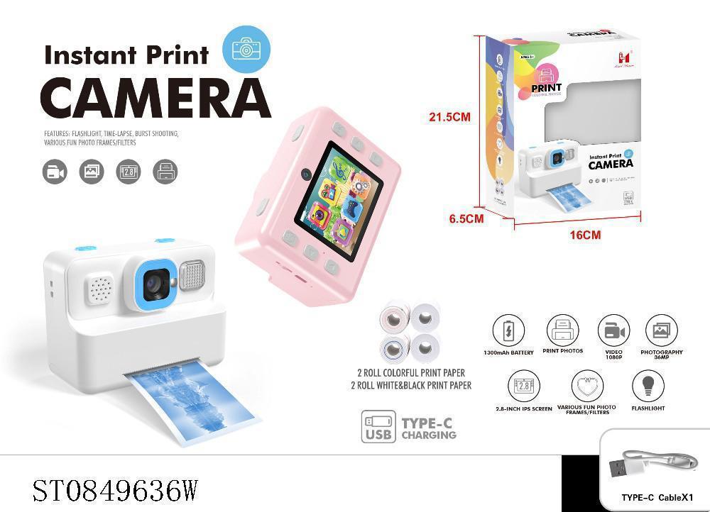 KidoKraze Mini Pocket Camera Printer for educational toys, compact device with print functions and colorful design.