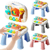 Baby Musical Activity Table – 2-in-1 Cartoon Steering Wheel Driving & Piano Game Center