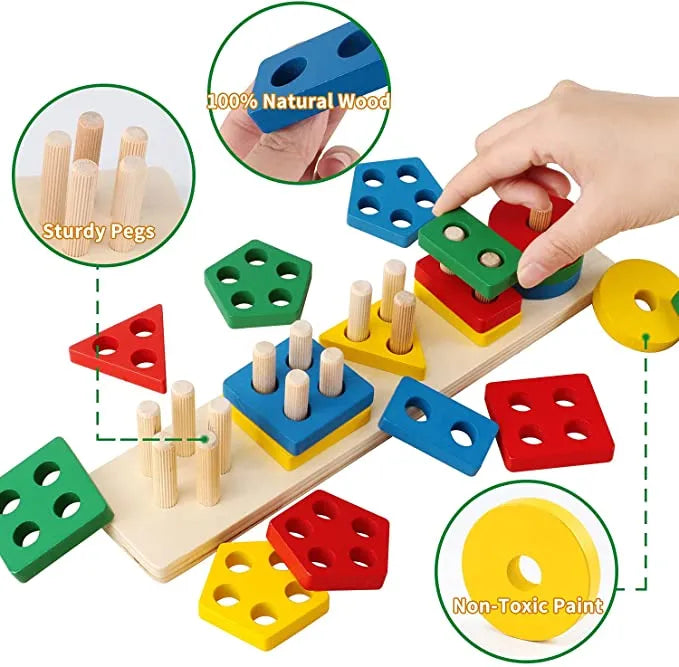 Five Column Geometric Shape Sorter