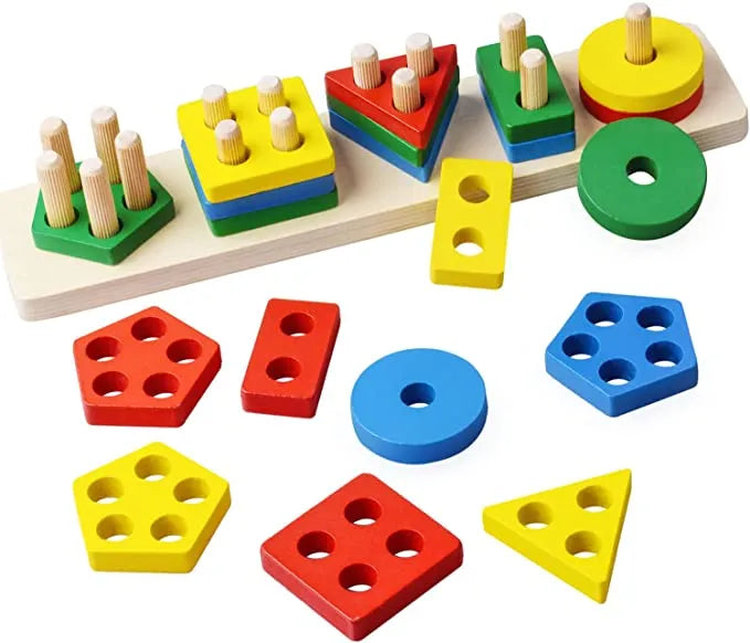 Five Column Geometric Shape Sorter