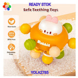 3 in 1 Baby Teether and Bell Rattle Sensory Toy for Grip Training