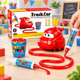 KidoKraze DIY Magic Slime Track Car Toy with colorful slime and miniature race cars on a track for creative play.