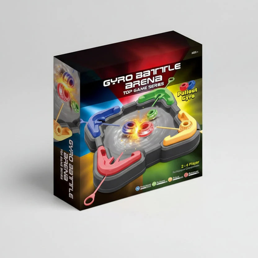 Gyro Battle Arena – High-Speed Spinning Top Game Set with Multi-Level Ramp