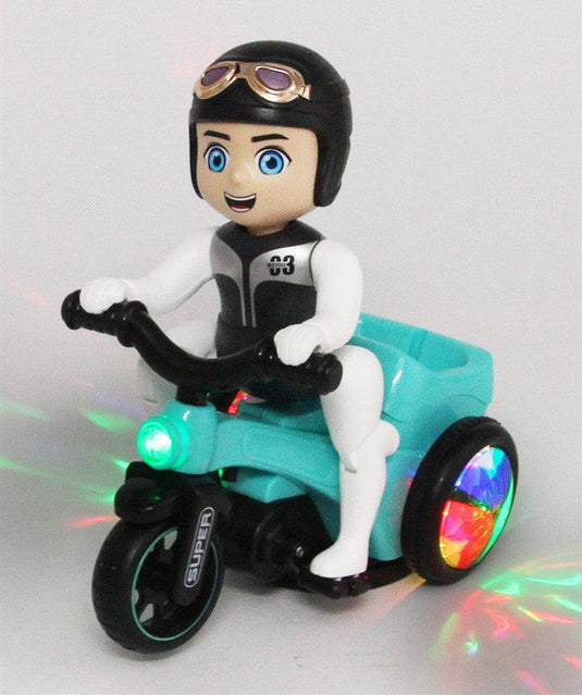 LED Lit Dancing Tricycle Rotating Electric Toy with Lights