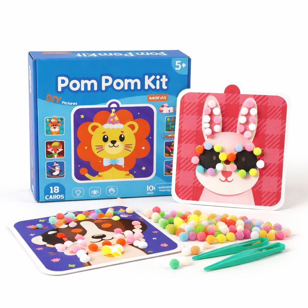 DIY Pom Pom Art Craft Kit for Kids